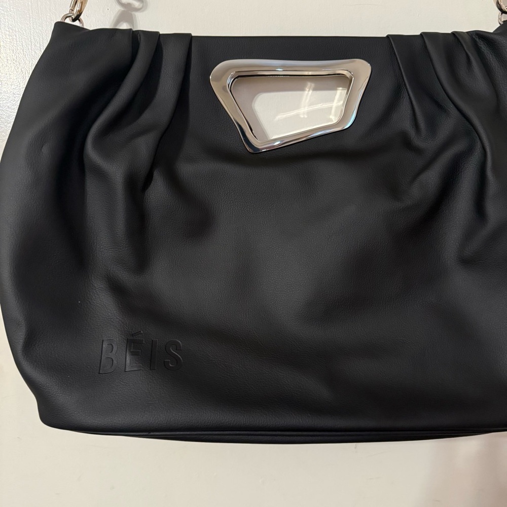 BEIS Limited Edition 3 Year Anniversary Cactus Leather Tote in Black - Picture 3 of 16
